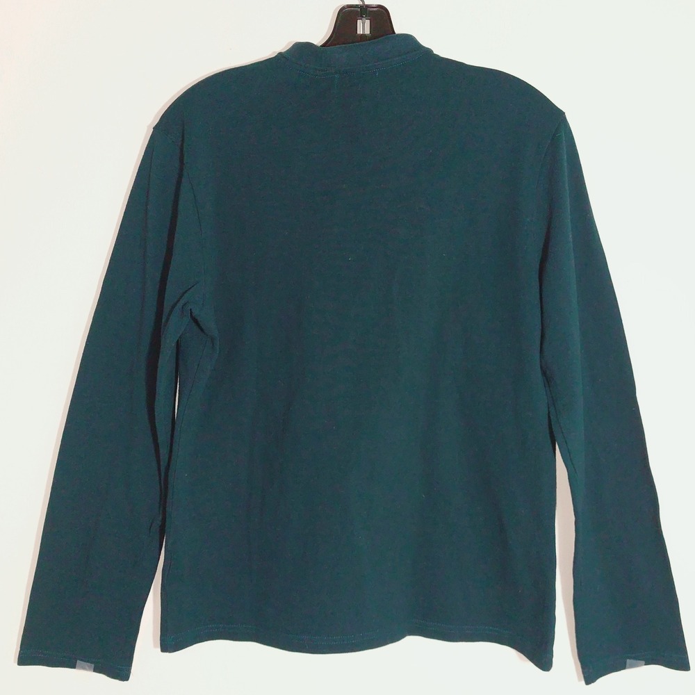 The Key Women's Long Sleeve Polo Shirt Collared Top Forest Green Size S EUC - Picture 10 of 10